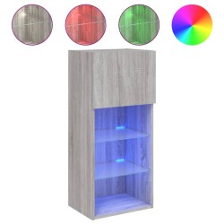 vidaXL Mueble para TV con luces LED gris Sonoma 40,5x30x90 cm