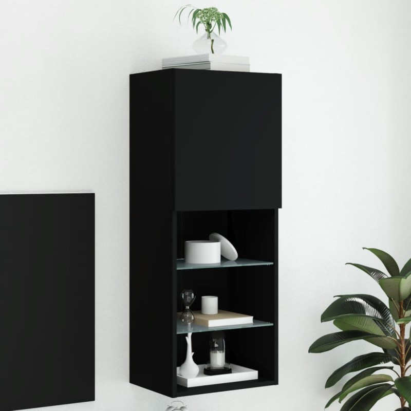 vidaXL Mueble para TV con luces LED negro 40,5x30x102 cm vidaXL Mueble para TV con luces LED negro 40,5x30x102 cm