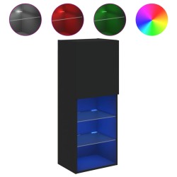 vidaXL Mueble para TV con luces LED negro 40,5x30x102 cm