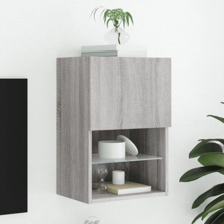 vidaXL Mueble para TV con luces LED gris Sonoma 40,5x30x60 cm