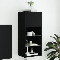 vidaXL Mueble para TV con luces LED negro 40,5x30x90 cm