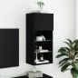 vidaXL Mueble para TV con luces LED negro 40,5x30x90 cm