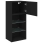 vidaXL Mueble para TV con luces LED negro 40,5x30x90 cm