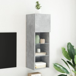 vidaXL Mueble para TV con luces LED gris hormigón 30,5x30x90 cm