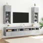 vidaXL Mueble para TV con luces LED gris hormigón 30,5x30x90 cm