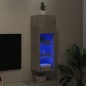 vidaXL Mueble para TV con luces LED gris hormigón 30,5x30x90 cm