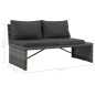 vidaXL Set de salón para jardín 3 pzs y cojines ratán sintético gris vidaXL Set de salón para jardín 3 pzs y cojines ratán sintético gris