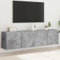 vidaXL Muebles para TV de pared 2 unidades gris hormigón 80x30x41 cm vidaXL Muebles para TV de pared 2 unidades gris hormigón 80x30x41 cm