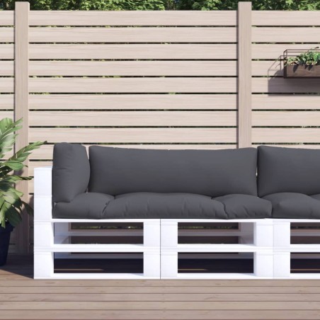 vidaXL Cojines para palets 3 unidades tela gris