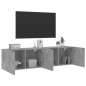 vidaXL Muebles para TV de pared 2 unidades gris hormigón 80x30x41 cm vidaXL Muebles para TV de pared 2 unidades gris hormigón 80x30x41 cm