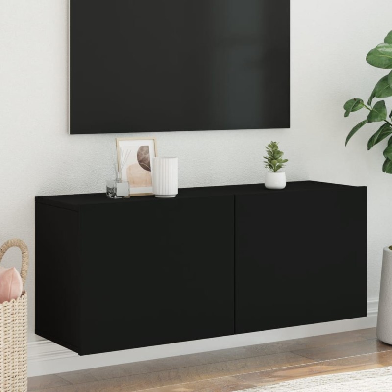 vidaXL Mueble para TV de pared negro 100x30x41 cm vidaXL Mueble para TV de pared negro 100x30x41 cm