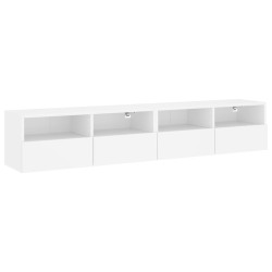 vidaXL Muebles de pared TV 2 uds madera ingeniería blanco 80x30x30 cm