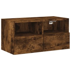 vidaXL Mueble de pared TV madera ingeniería roble ahumado 60x30x30 cm