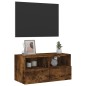 vidaXL Mueble de pared TV madera ingeniería roble ahumado 60x30x30 cm