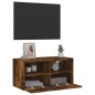 vidaXL Mueble de pared TV madera ingeniería roble ahumado 60x30x30 cm