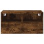 vidaXL Mueble de pared TV madera ingeniería roble ahumado 60x30x30 cm
