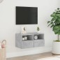 vidaXL Mueble de pared TV madera ingeniería gris hormigón 60x30x30 cm vidaXL Mueble de pared TV madera ingeniería gris hormigón 60x30x30 cm