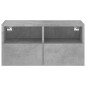 vidaXL Mueble de pared TV madera ingeniería gris hormigón 60x30x30 cm vidaXL Mueble de pared TV madera ingeniería gris hormigón 60x30x30 cm