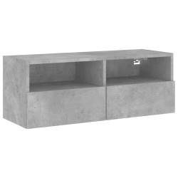 vidaXL Mueble de pared TV madera ingeniería gris hormigón 80x30x30 cm