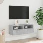vidaXL Mueble de pared TV madera ingeniería gris hormigón 80x30x30 cm