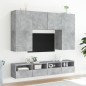 vidaXL Mueble de pared TV madera ingeniería gris hormigón 80x30x30 cm