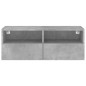 vidaXL Mueble de pared TV madera ingeniería gris hormigón 80x30x30 cm