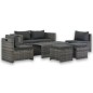 vidaXL Set de salón para jardín 6 pzs y cojines ratán sintético gris vidaXL Set de salón para jardín 6 pzs y cojines ratán sintético gris