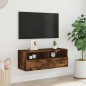 vidaXL Mueble de pared TV madera ingeniería roble ahumado 80x30x30 cm vidaXL Mueble de pared TV madera ingeniería roble ahumado 80x30x30 cm