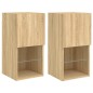 vidaXL Muebles de TV con luces LED 2 uds roble Sonoma 30,5x30x60 cm