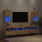 vidaXL Muebles de TV con luces LED 2 uds roble Sonoma 30,5x30x60 cm