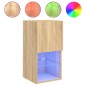 vidaXL Muebles de TV con luces LED 2 uds roble Sonoma 30,5x30x60 cm