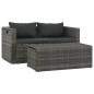 vidaXL Set de salón para jardín 6 pzs y cojines ratán sintético gris vidaXL Set de salón para jardín 6 pzs y cojines ratán sintético gris