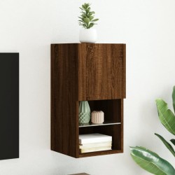 vidaXL Mueble para TV con luces LED roble marrón 30,5x30x60 cm