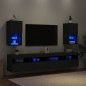 vidaXL Muebles para TV con luces LED 2 uds negro 30,5x30x60 cm