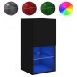 vidaXL Muebles para TV con luces LED 2 uds negro 30,5x30x60 cm