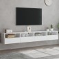 vidaXL Muebles de pared TV 2 uds madera ingeniería blanco 100x30x30 cm vidaXL Muebles de pared TV 2 uds madera ingeniería blanco 100x30x30 cm