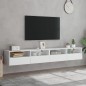 vidaXL Muebles de pared TV 2 uds madera ingeniería blanco 100x30x30 cm vidaXL Muebles de pared TV 2 uds madera ingeniería blanco 100x30x30 cm