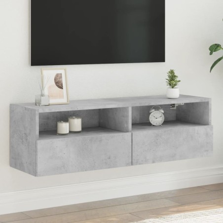 vidaXL Mueble de pared TV madera ingeniería gris hormigón 100x30x30 cm