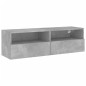 vidaXL Mueble de pared TV madera ingeniería gris hormigón 100x30x30 cm