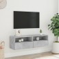 vidaXL Mueble de pared TV madera ingeniería gris hormigón 100x30x30 cm