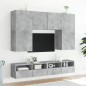 vidaXL Mueble de pared TV madera ingeniería gris hormigón 100x30x30 cm