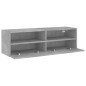 vidaXL Mueble de pared TV madera ingeniería gris hormigón 100x30x30 cm