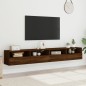 vidaXL Muebles de pared para TV 2 uds madera roble marrón 100x30x30 cm