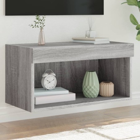 vidaXL Mueble para TV con luces LED gris Sonoma 60x30x30 cm