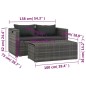 vidaXL Set de salón para jardín 6 pzs y cojines ratán sintético gris vidaXL Set de salón para jardín 6 pzs y cojines ratán sintético gris