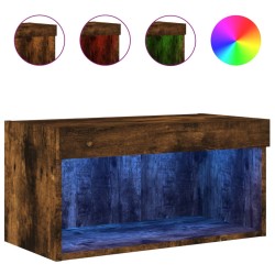 vidaXL Mueble para TV con luces LED roble ahumado 60x30x30 cm