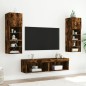 vidaXL Mueble para TV con luces LED roble ahumado 60x30x30 cm