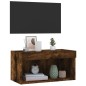 vidaXL Mueble para TV con luces LED roble ahumado 60x30x30 cm