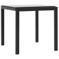 vidaXL Tumbonas con mesita 2 unidades ratán sintético textilene negro vidaXL Tumbonas con mesita 2 unidades ratán sintético textilene negro
