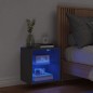 vidaXL Mesita de noche de pared con luces LED negro